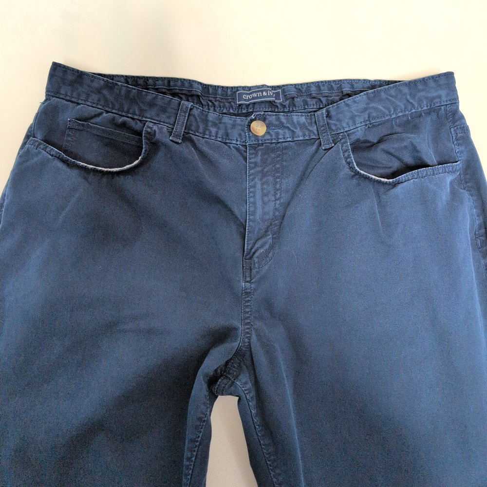 Crown & Ivy Men's Blue Chino Pants 38x30‎ - Picture 5 of 10